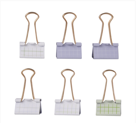 得力(deli)方寸格系列6只25mm印花长尾票夹