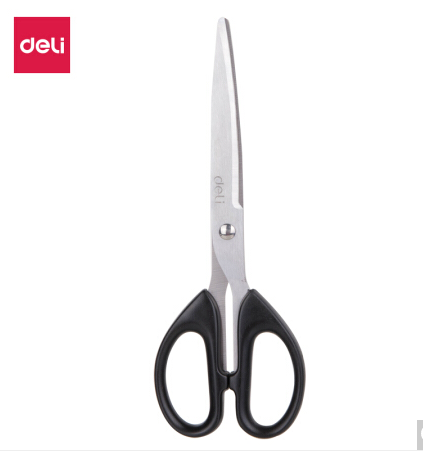 得力(deli)210mm大号办公生活剪刀 黑色6010